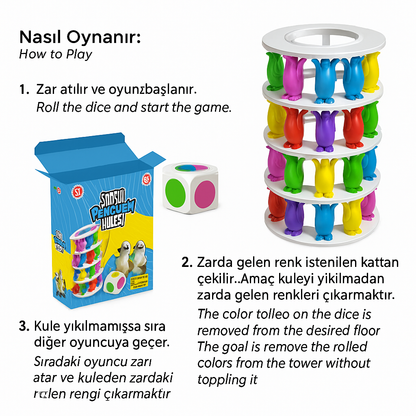 Şanslı Penguen Kulesi Eğitici Zeka Ve Aktivite Oyunu