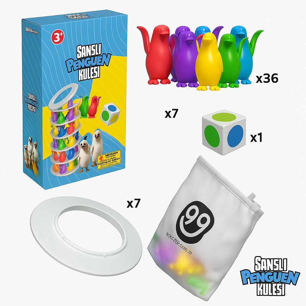 Şanslı Penguen Kulesi Eğitici Zeka Ve Aktivite Oyunu