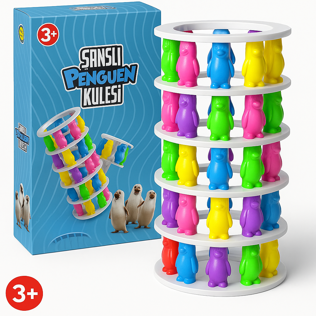 Şanslı Penguen Kulesi Eğitici Zeka Ve Aktivite Oyunu